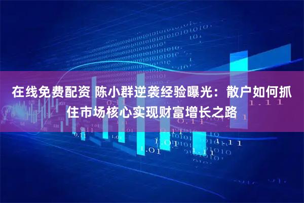 在线免费配资 陈小群逆袭经验曝光：散户如何抓住市场核心实现财富增长之路